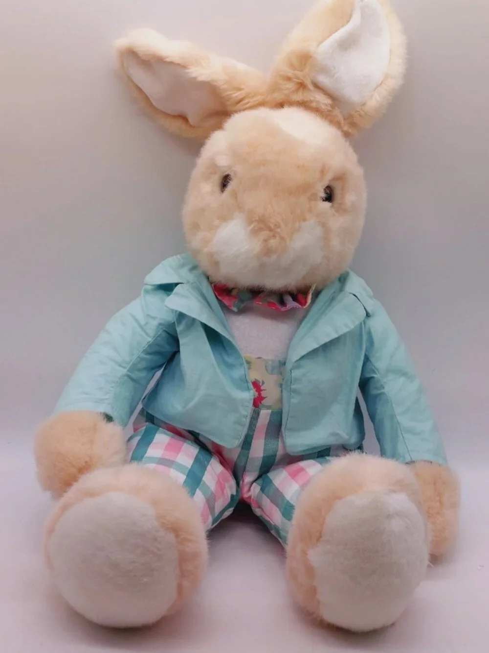 Commonwealth Bunny Rabbit White In Pastel Outfit Plush Stuffed 19”